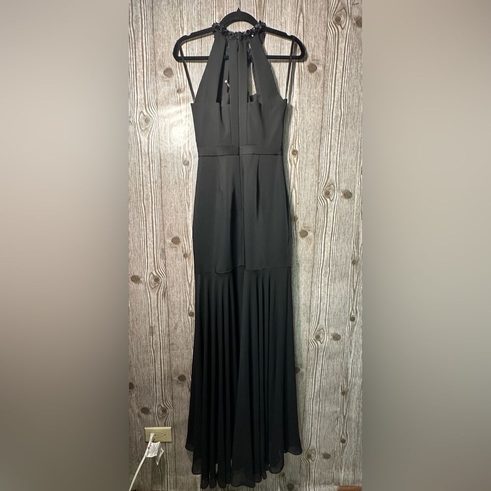 $448 NWT BCBG MaxAzria Leonora Black Floor length Dress Sz 0 - Picture 7 of 10